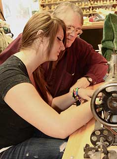 Shoemaking Student with instructor